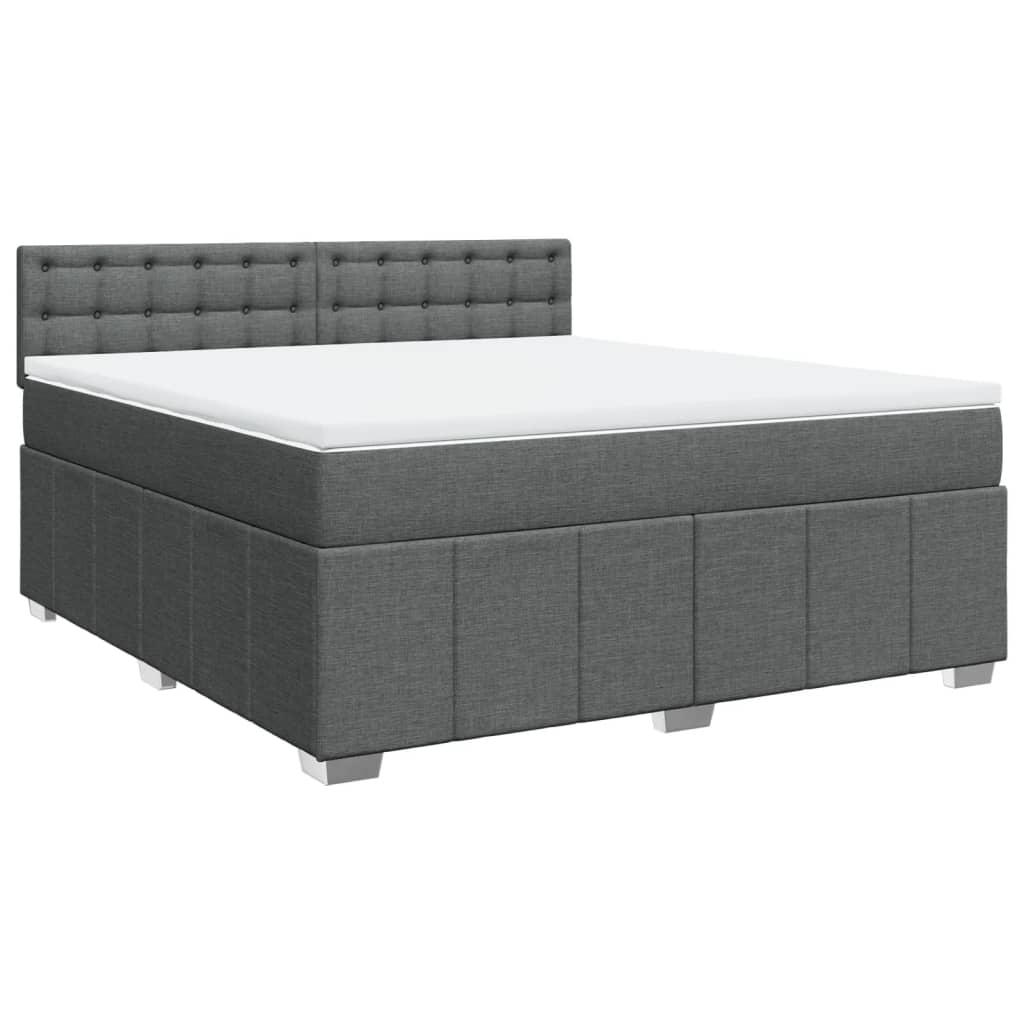 Boxspringbett mit Matratze Dunkelgrau 180x200 cm Stoff