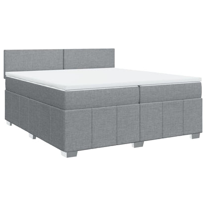 Boxspringbett mit Matratze Hellgrau 200x200 cm Stoff