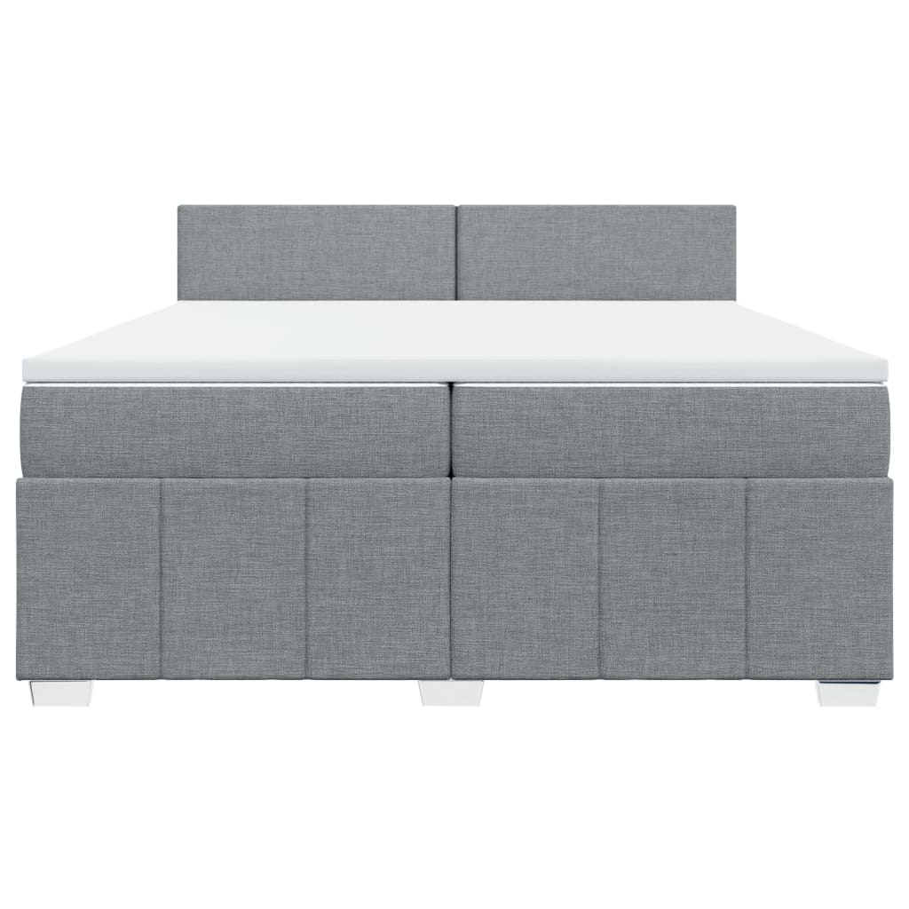 Boxspringbett mit Matratze Hellgrau 200x200 cm Stoff