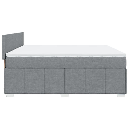 Boxspringbett mit Matratze Hellgrau 200x200 cm Stoff