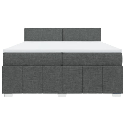 Boxspringbett mit Matratze Dunkelgrau 200x200 cm Stoff