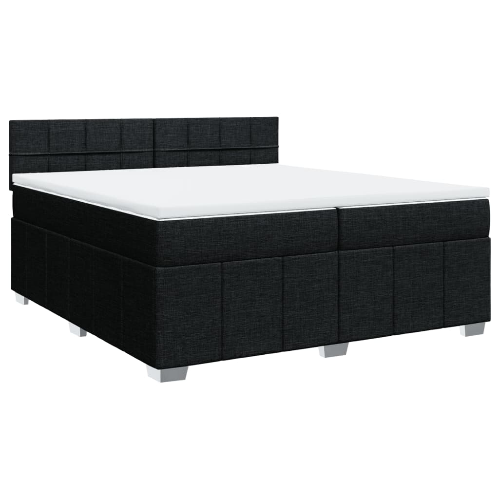 Boxspringbett mit Matratze Schwarz 200x200 cm Stoff