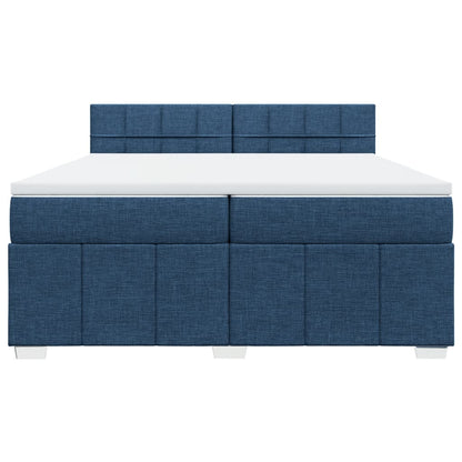 Boxspringbett mit Matratze Blau 200x200 cm Stoff