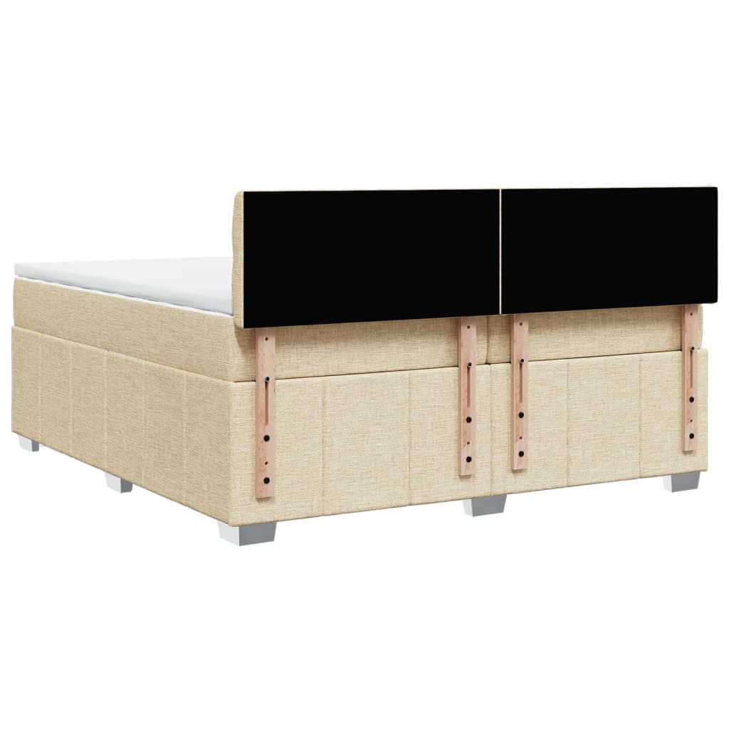 Boxspringbett mit Matratze Creme 200x200 cm Stoff