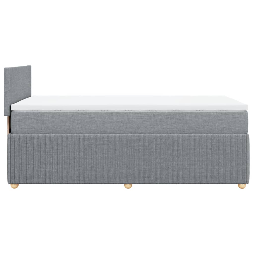 Boxspringbett mit Matratze Hellgrau 90x200 cm Stoff