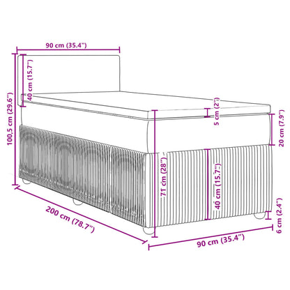 Boxspringbett mit Matratze Dunkelbraun 90x200 cm Stoff