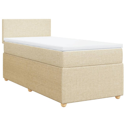 Boxspringbett mit Matratze Creme 90x200 cm Stoff