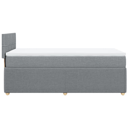 Boxspringbett mit Matratze Hellgrau 90x200 cm Stoff