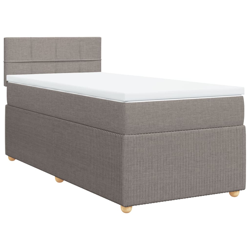 Boxspringbett mit Matratze Taupe 90x200 cm Stoff