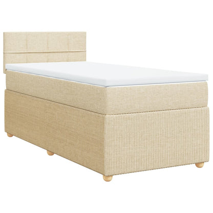 Boxspringbett mit Matratze Creme 90x200 cm Stoff