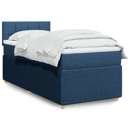 Boxspringbett mit Matratze Blau 90x200 cm Stoff