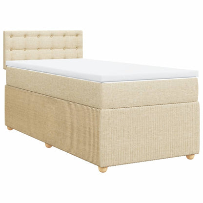 Boxspringbett mit Matratze Creme 90x200 cm Stoff