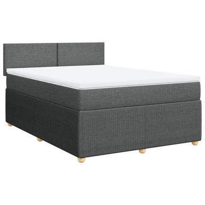 Boxspringbett mit Matratze Dunkelgrau 140x200 cm Stoff