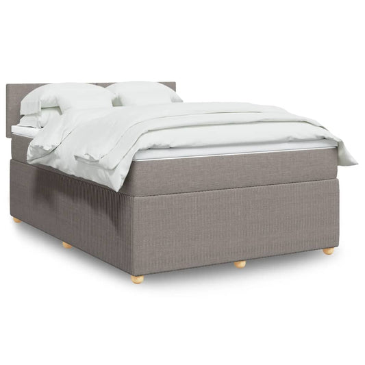 Boxspringbett mit Matratze Taupe 140x200 cm Stoff