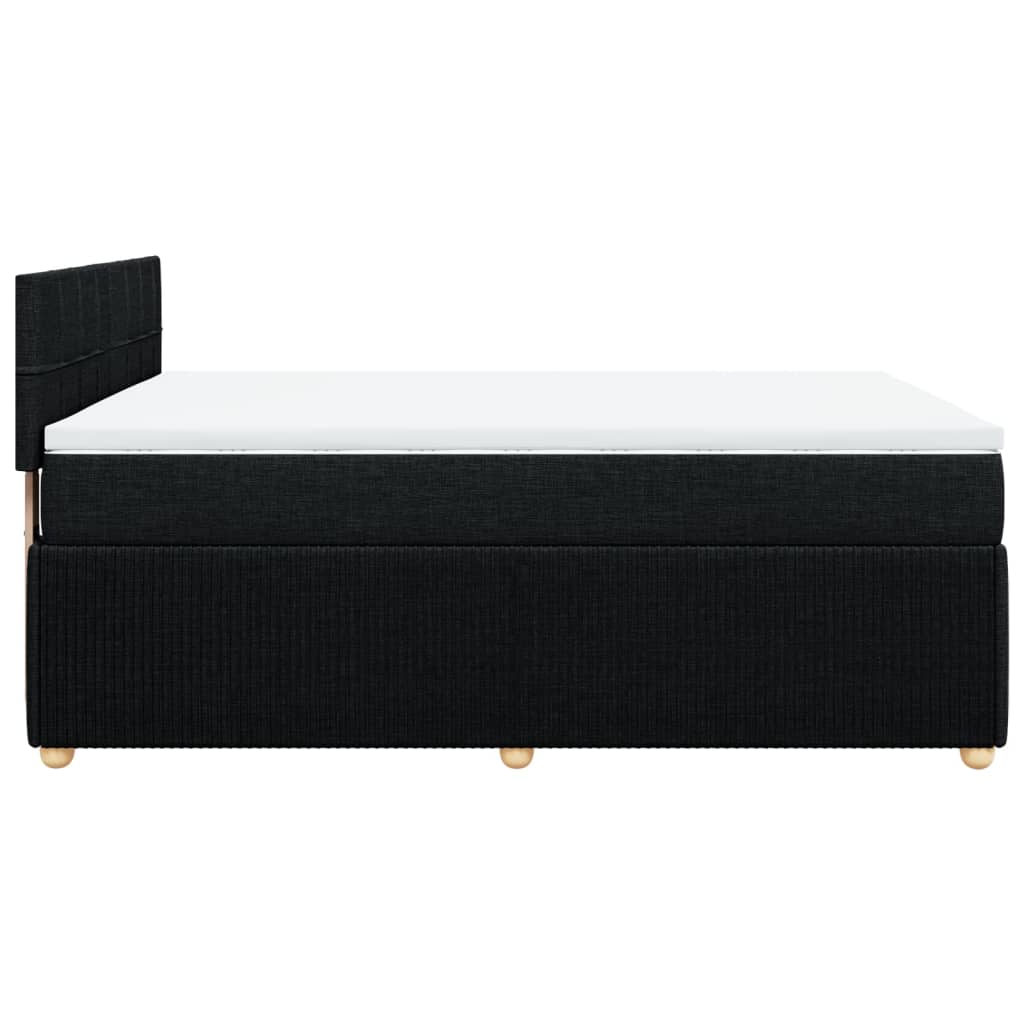 Boxspringbett mit Matratze Schwarz 140x200 cm Stoff