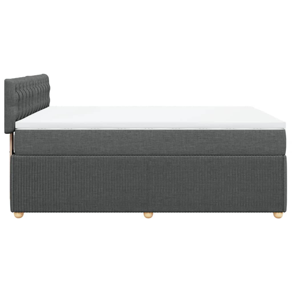 Boxspringbett mit Matratze Dunkelgrau 140x200 cm Stoff