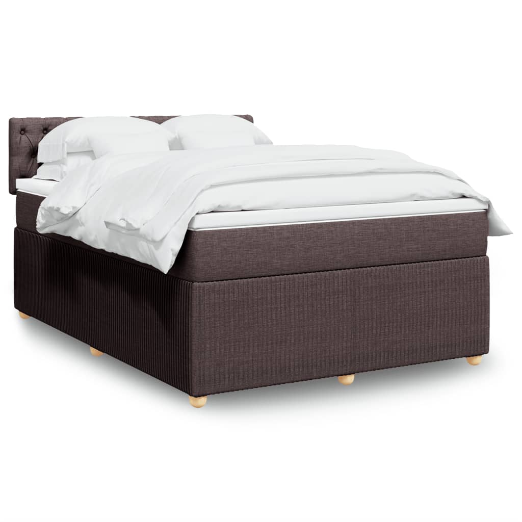 Boxspringbett mit Matratze Dunkelbraun 140x200 cm Stoff