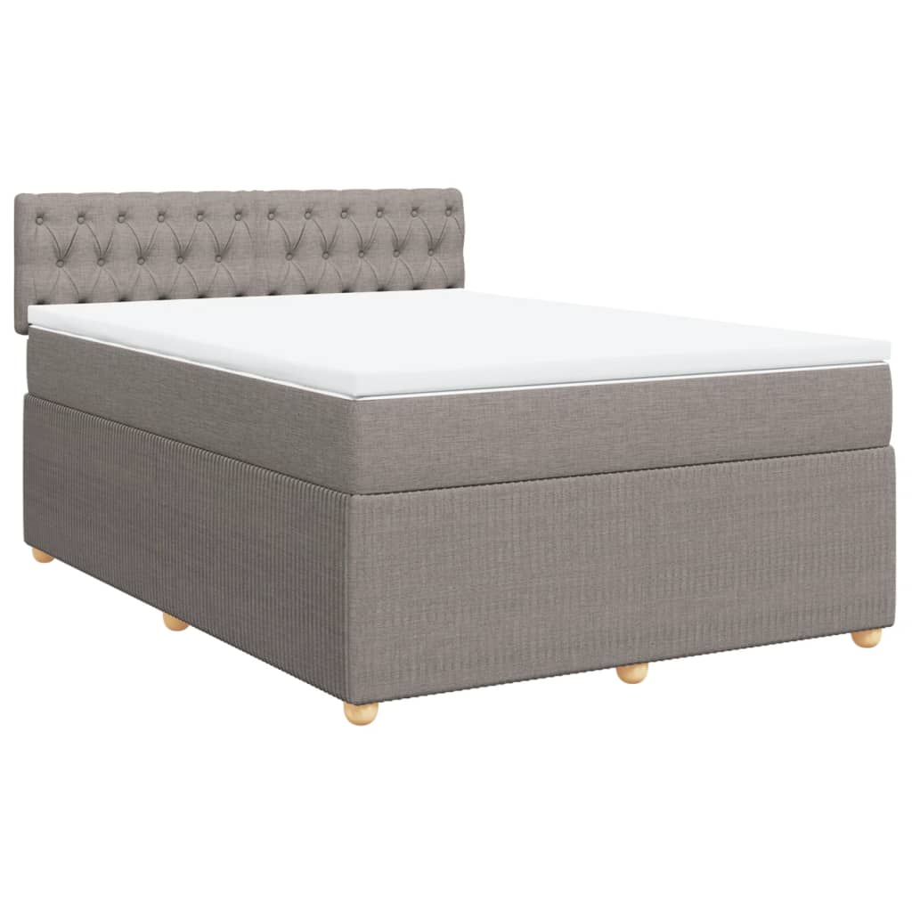 Boxspringbett mit Matratze Taupe 140x200 cm Stoff