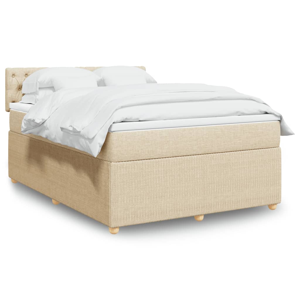 Boxspringbett mit Matratze Creme 140x200 cm Stoff