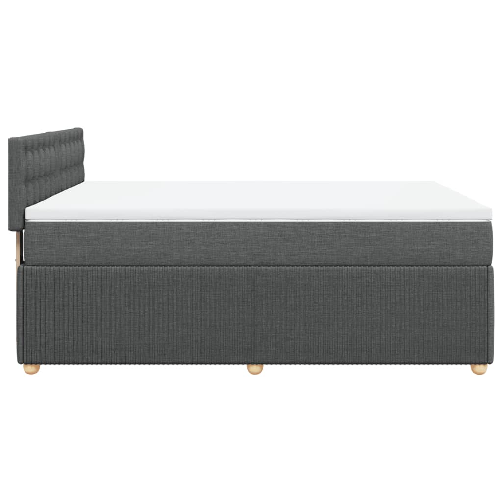 Boxspringbett mit Matratze Dunkelgrau 140x200 cm Stoff