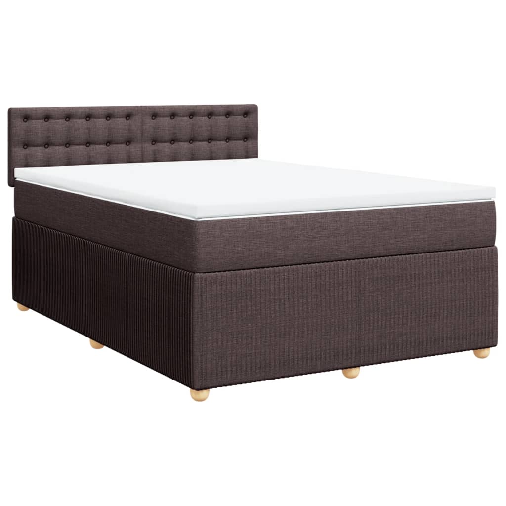 Boxspringbett mit Matratze Dunkelbraun 140x200 cm Stoff