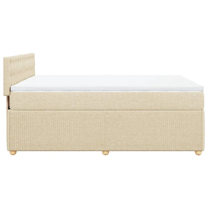 Boxspringbett mit Matratze Creme 140x200 cm Stoff