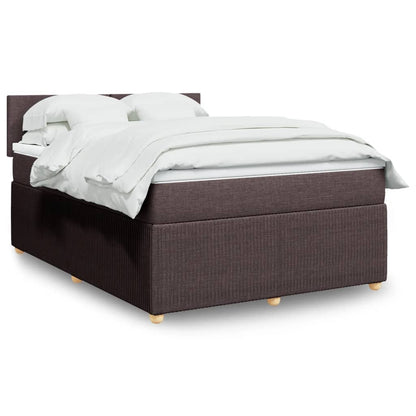 Boxspringbett mit Matratze Dunkelbraun 160x200 cm Stoff