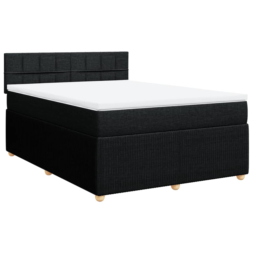 Boxspringbett mit Matratze Schwarz 160x200 cm Stoff