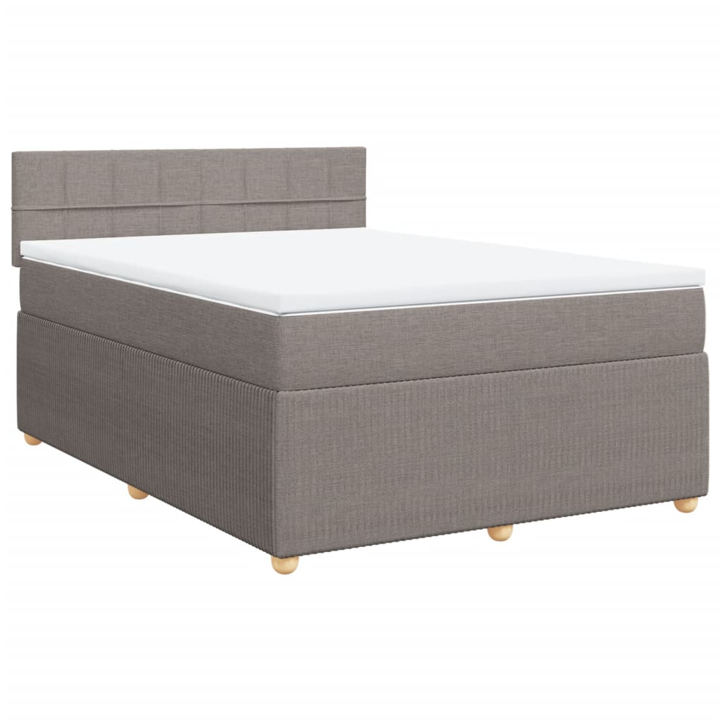 Boxspringbett mit Matratze Taupe 160x200 cm Stoff