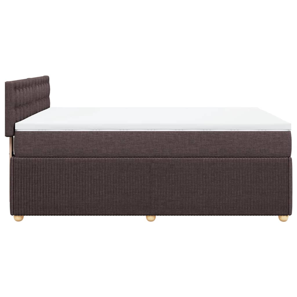 Boxspringbett mit Matratze Dunkelbraun 160x200 cm Stoff