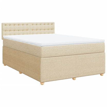 Boxspringbett mit Matratze Creme 160x200 cm Stoff