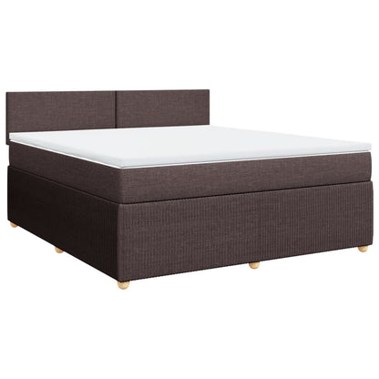 Boxspringbett mit Matratze Dunkelbraun 180x200 cm Stoff