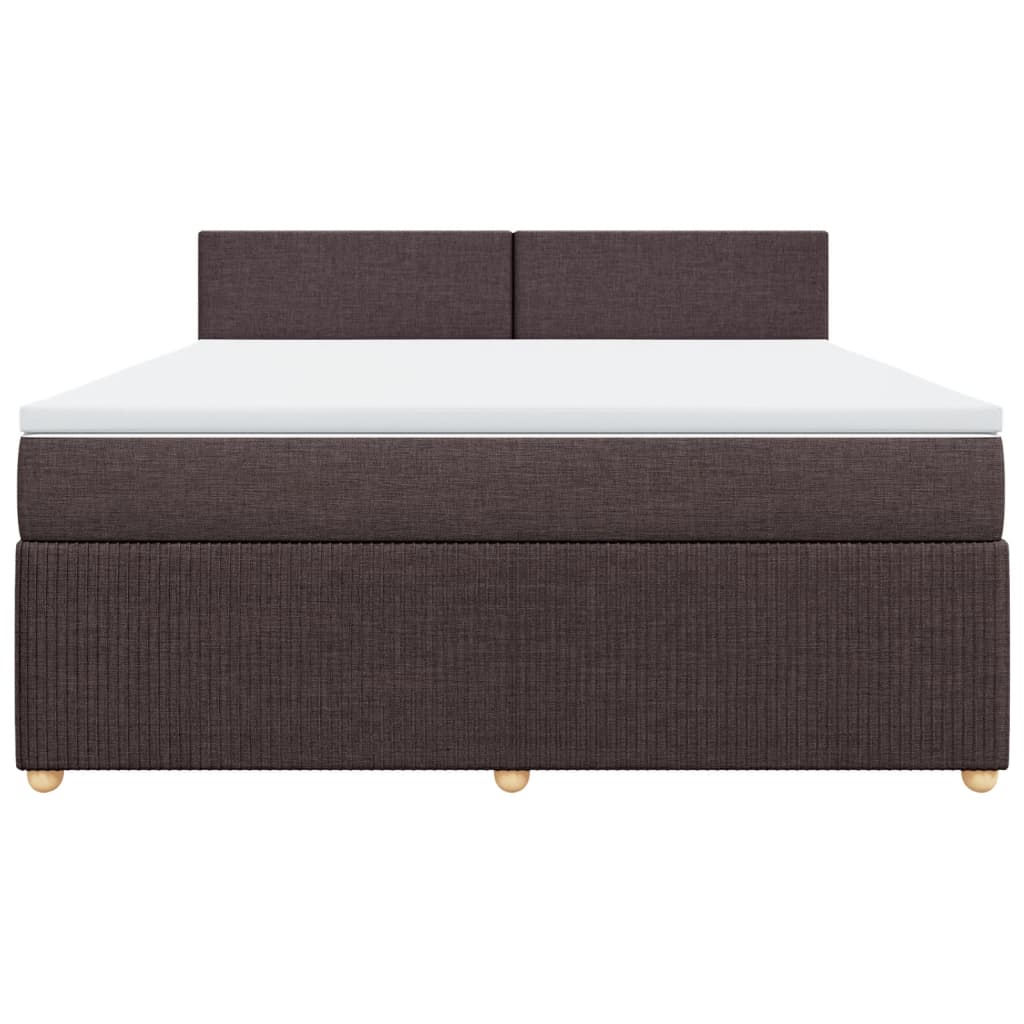 Boxspringbett mit Matratze Dunkelbraun 180x200 cm Stoff