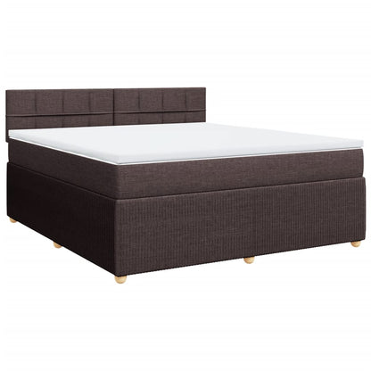 Boxspringbett mit Matratze Dunkelbraun 180x200 cm Stoff