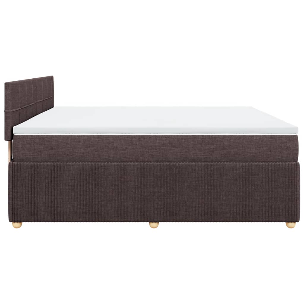 Boxspringbett mit Matratze Dunkelbraun 180x200 cm Stoff