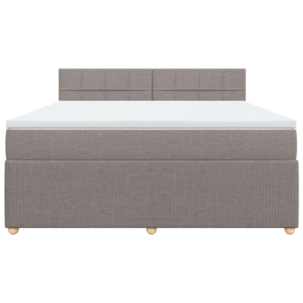 Boxspringbett mit Matratze Taupe 180x200 cm Stoff