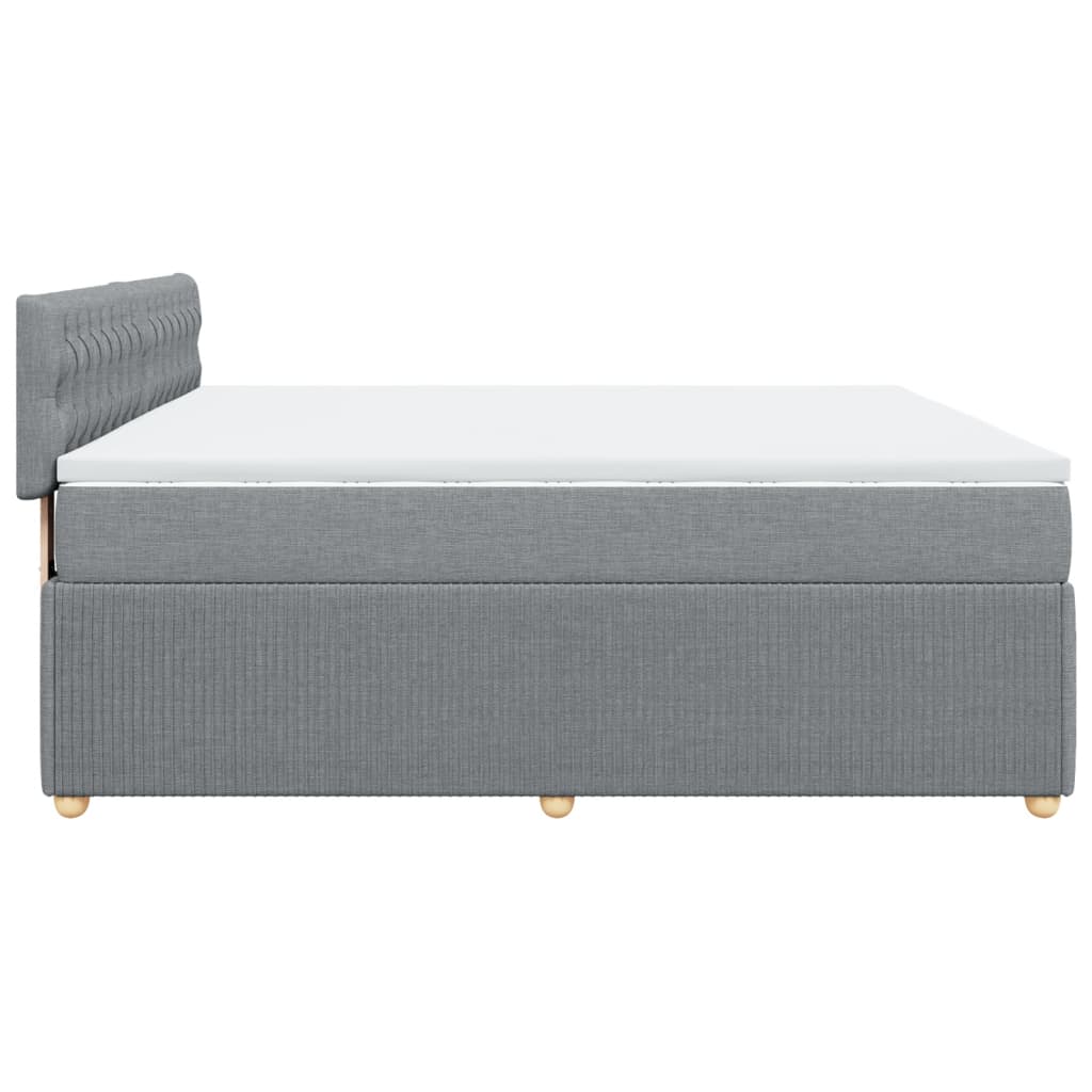 Boxspringbett mit Matratze Hellgrau 180x200 cm Stoff