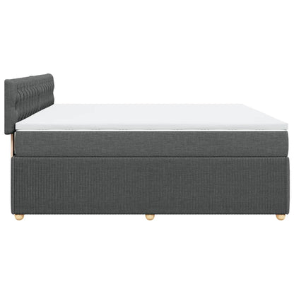 Boxspringbett mit Matratze Dunkelgrau 180x200 cm Stoff