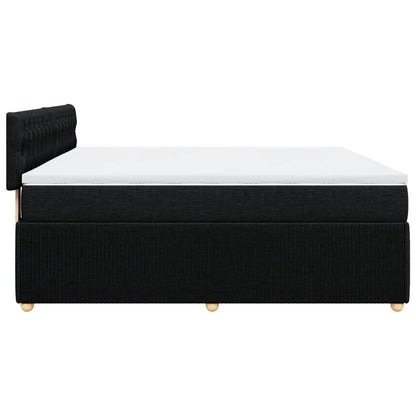 Boxspringbett mit Matratze Schwarz 180x200 cm Stoff