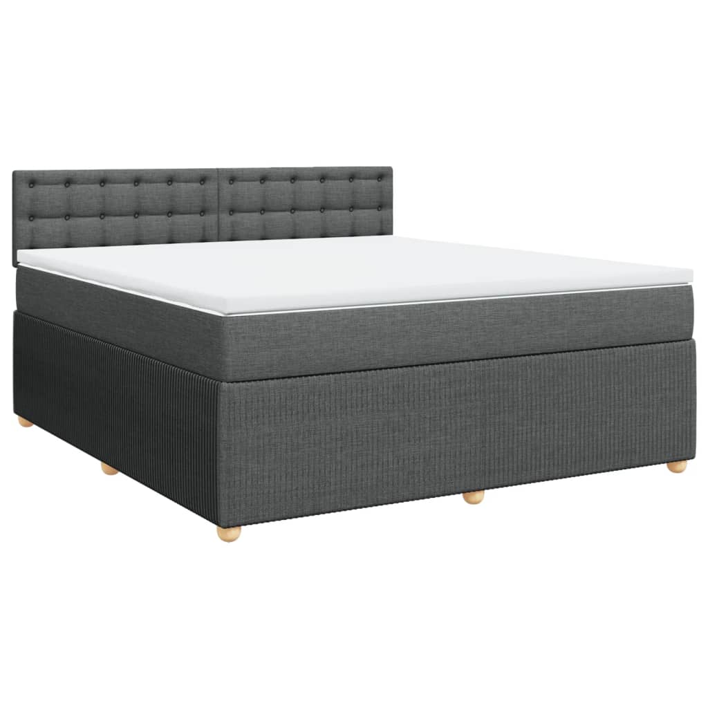 Boxspringbett mit Matratze Dunkelgrau 180x200 cm Stoff