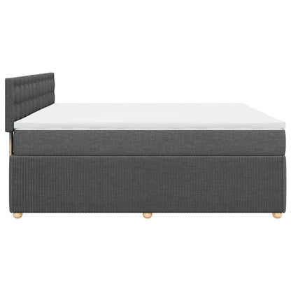 Boxspringbett mit Matratze Dunkelgrau 180x200 cm Stoff