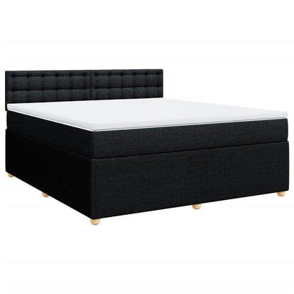 Boxspringbett mit Matratze Schwarz 180x200 cm Stoff