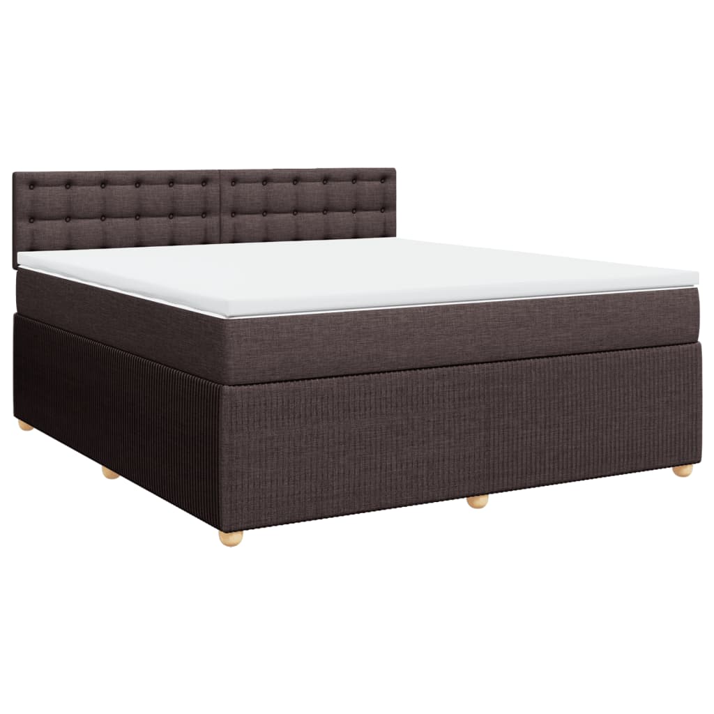 Boxspringbett mit Matratze Dunkelbraun 180x200 cm Stoff