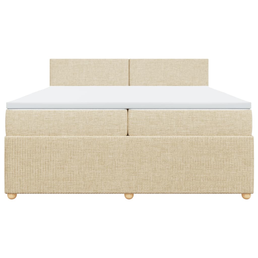 Boxspringbett mit Matratze Creme 200x200 cm Stoff