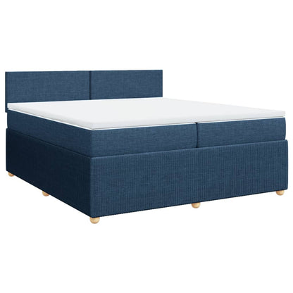 Boxspringbett mit Matratze Blau 200x200 cm Stoff