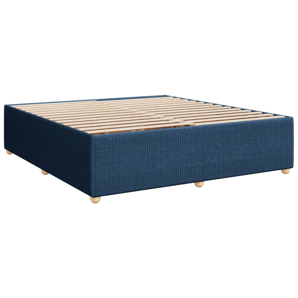 Boxspringbett mit Matratze Blau 200x200 cm Stoff