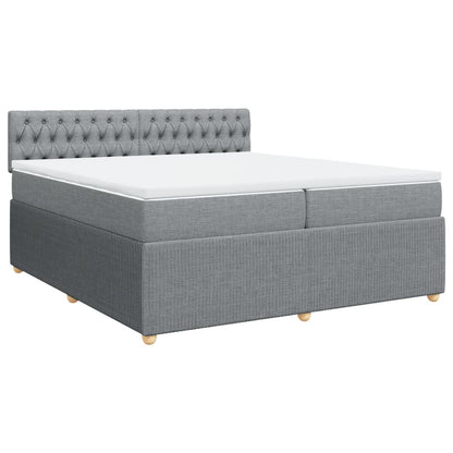 Boxspringbett mit Matratze Hellgrau 200x200 cm Stoff