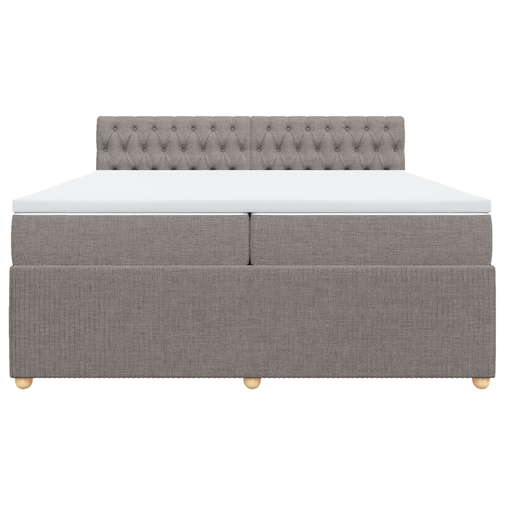 Boxspringbett mit Matratze Taupe 200x200 cm Stoff