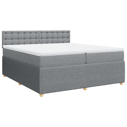 Boxspringbett mit Matratze Hellgrau 200x200 cm Stoff