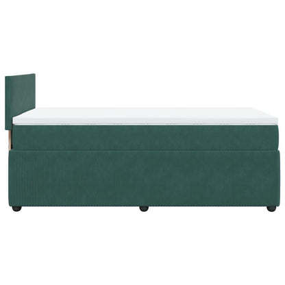 Boxspringbett mit Matratze Dunkelgrün 90x200 cm Samt